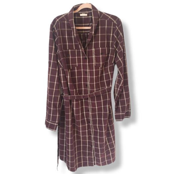 Converse One Star Brown Plaid  Shirt Dress Juniors Size 3 - Picture 1 of 8